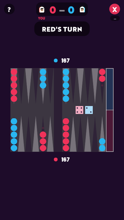 Backgammon on Two Phone Party